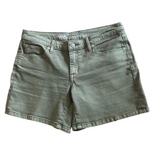 MOSSINO denim mid-rise midi super stretch Green khaki denim shorts 8 / 29